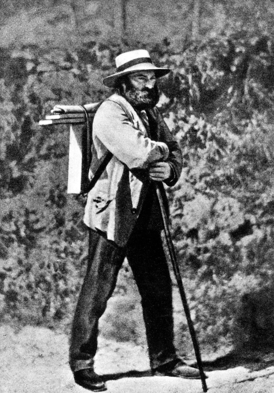 Paul Cezanne w Auvers-sur-Oise, ok. 1873 (zdjęcie czarno-białe) autorstwa French Photographer