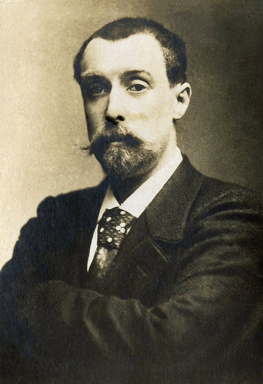 Portret Alphonse Allais (1854-1905), francuskiego dziennikarza, komika i poety. autorstwa French Photographer