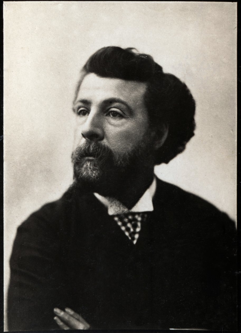 Portret Edouarda Paillerona (1834-1899), francuskiego poety i dramaturga. autorstwa French Photographer