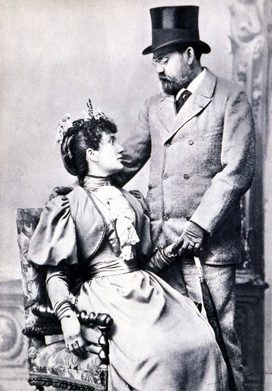Portret Emile Zoli i Jeanne Rozerot autorstwa French Photographer