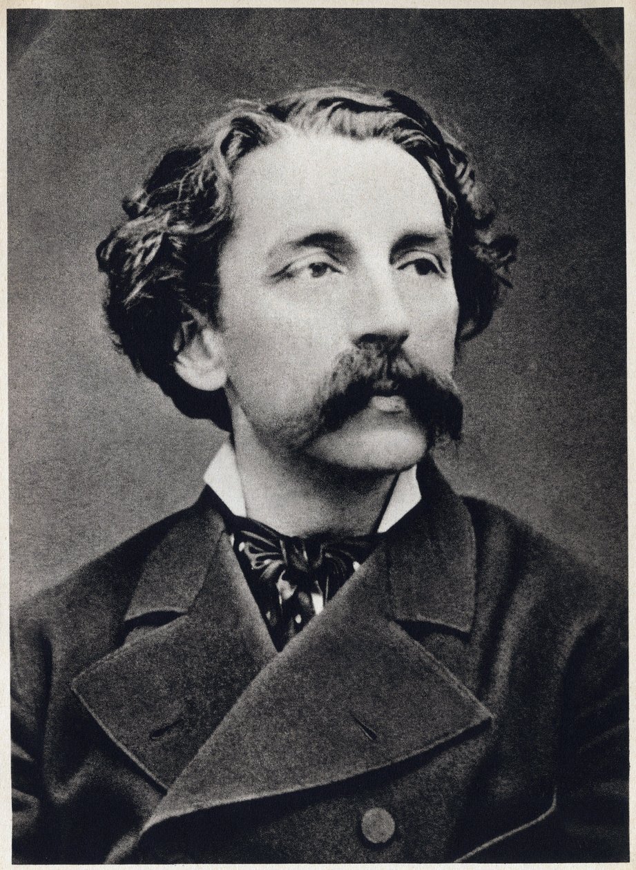 Portret Etienne Mallarme dit Stephane Mallarme (1842-1898) ok. 1873, francuski poeta. Fotografia autorstwa French Photographer