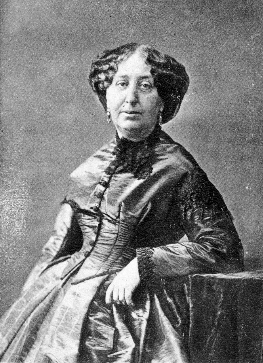 Portret George Sand (Aurore Dupin, Baronne Dudevant) (1804-1876), francuskiej pisarki. autorstwa French Photographer