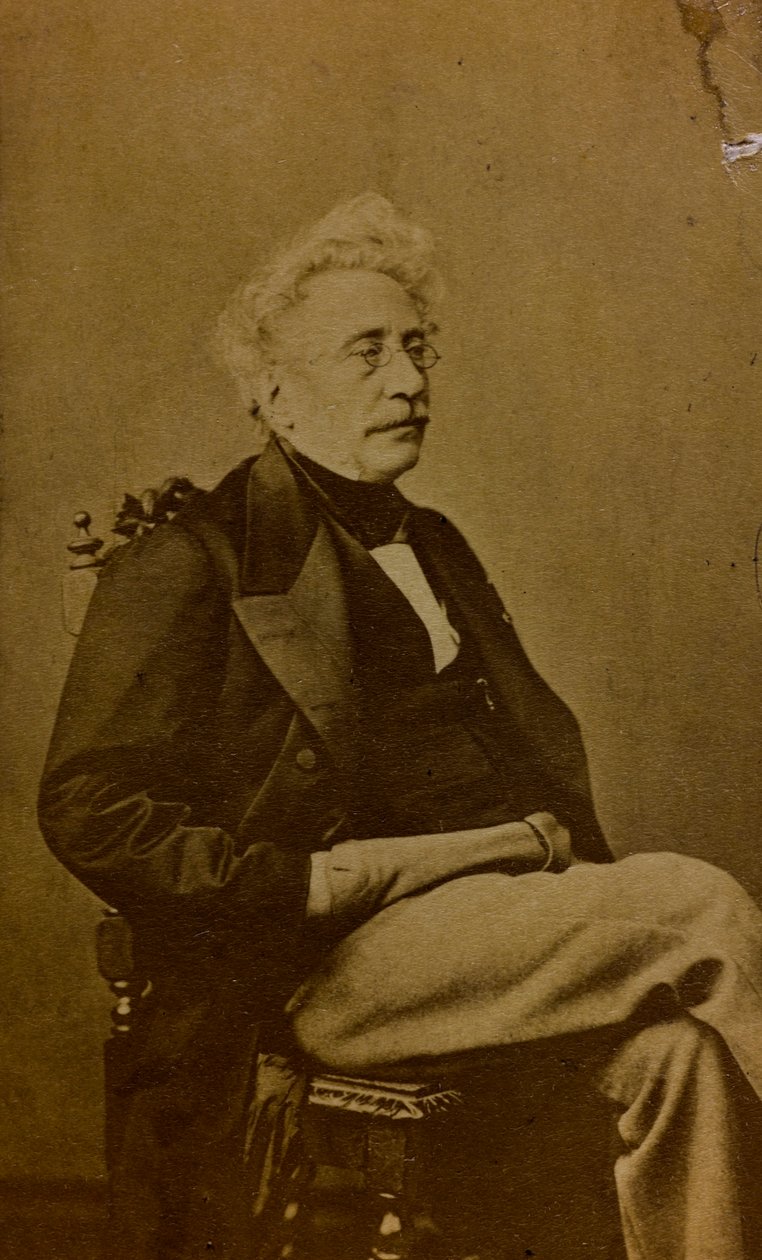 Portret Hippolyte Bellangé, francuskiego malarza i litografa; wizytówka (zdjęcie czarno-białe) autorstwa French Photographer