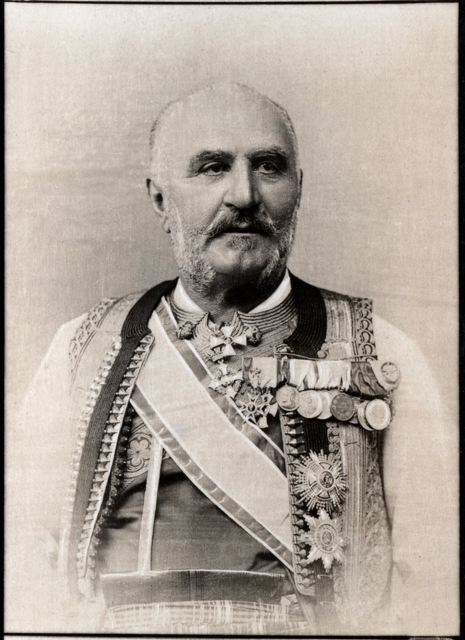 Portret Nicolasa 1era (1841-1921), księcia Czarnogóry. autorstwa French Photographer
