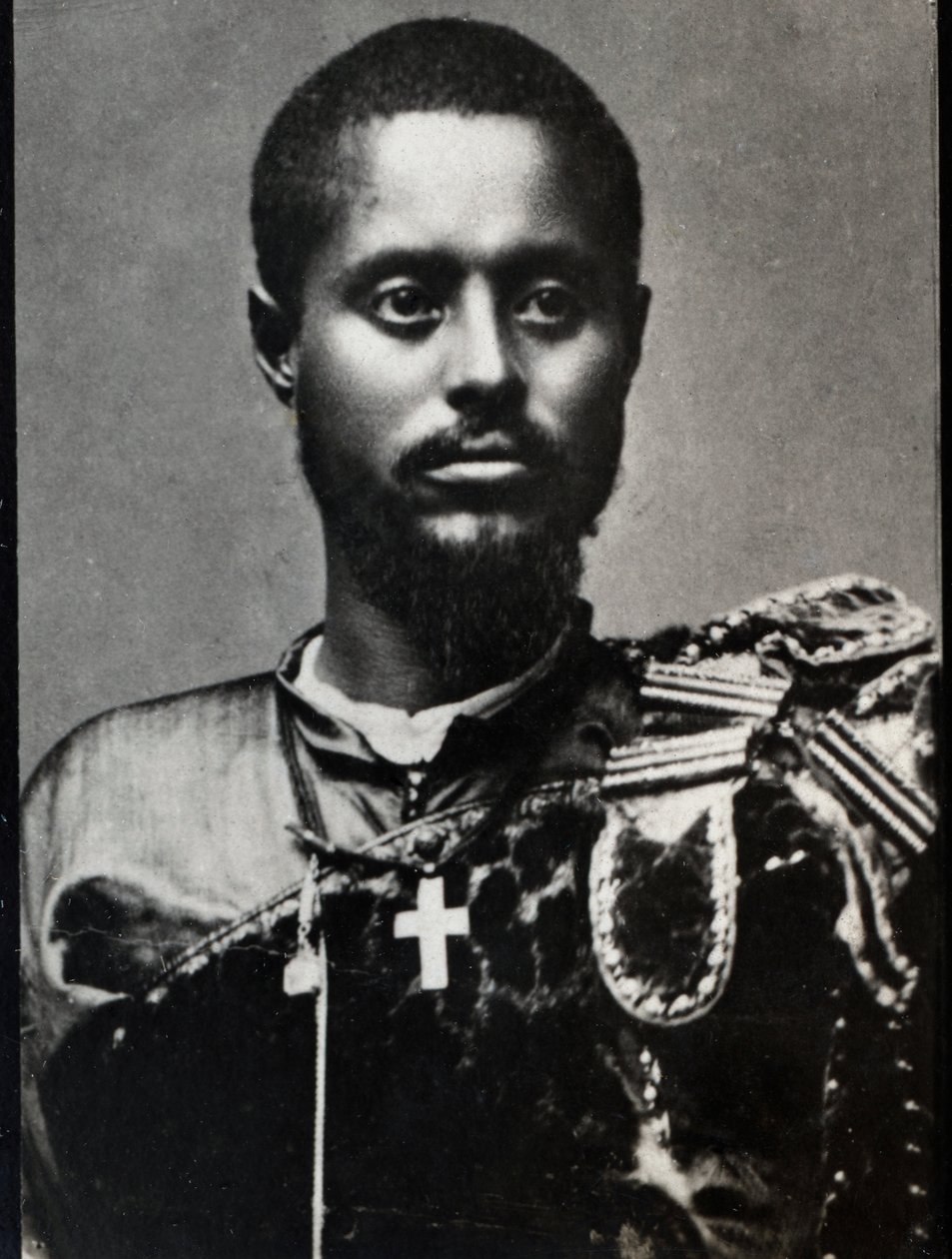 Portret Rasa Makonnena (1852-1906), generała i gubernatora prowincji Harar w Etiopii. autorstwa French Photographer