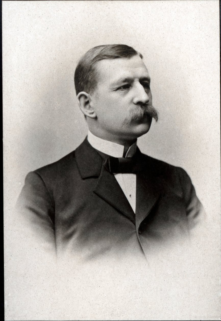 Portret Salomona Augusta Andree (1854-1897), szwedzkiego inżyniera, fizyka, aeronauty i polarnika. autorstwa French Photographer