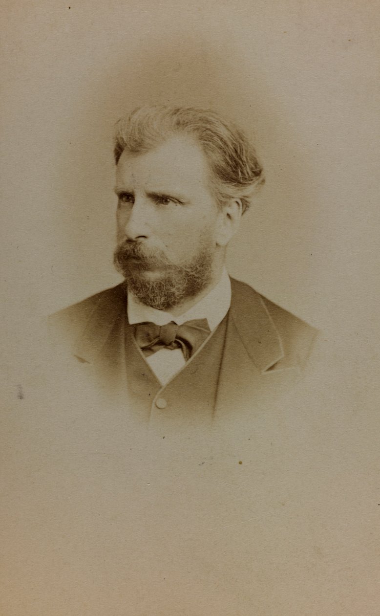 Portret Williama Bouguereau, francuskiego malarza; wizytówka (zdjęcie czarno-białe) autorstwa French Photographer