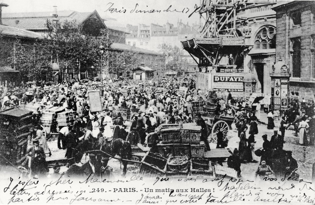 Pocztówka Les Halles, Paryż, przed 1914 autorstwa French Photographer