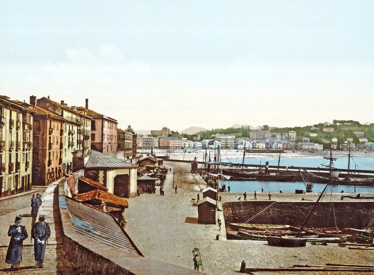 Port San Sebastián, Hiszpania, 1890-1900 autorstwa French Photographer