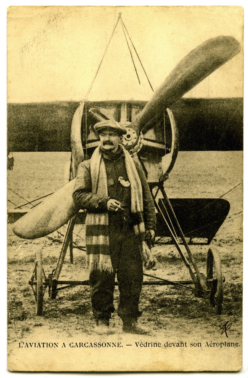 Słynny lotnik Jules Vedrines autorstwa French Photographer