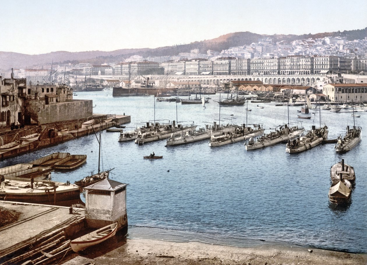 Widok na port w Algierze z Admiralicji, wyd. 1900 autorstwa French Photographer