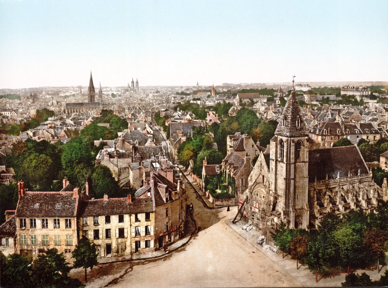 Widok Caen z opactwem Saint Etienne w tle, 1890-1900 autorstwa French Photographer