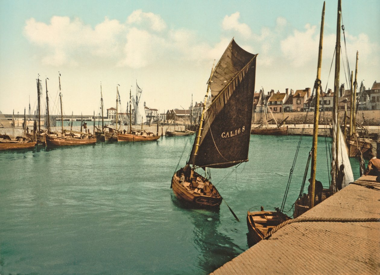 Widok na port Calais, 1890-1900 autorstwa French Photographer