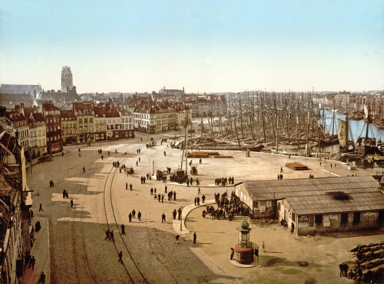 Widok portu Dunkierka, 1890-1900 autorstwa French Photographer