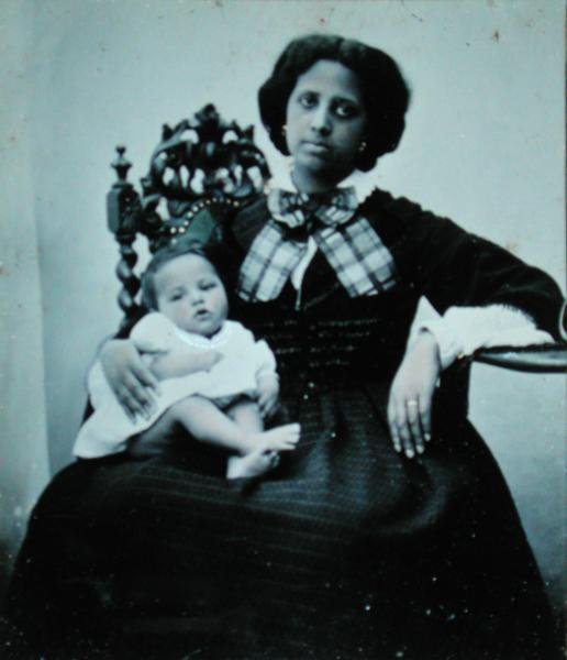 Żona Elysee Reclus (1830-1905), ok. 1860 (zdjęcie czarno-białe) autorstwa French Photographer