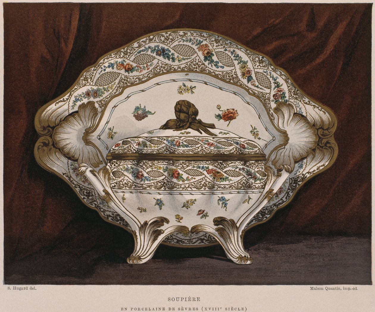 XVIII-wieczna waza porcelanowa Sevres, ilustracja ze Słownika wyposażenia i dekoracji autorstwa Henry