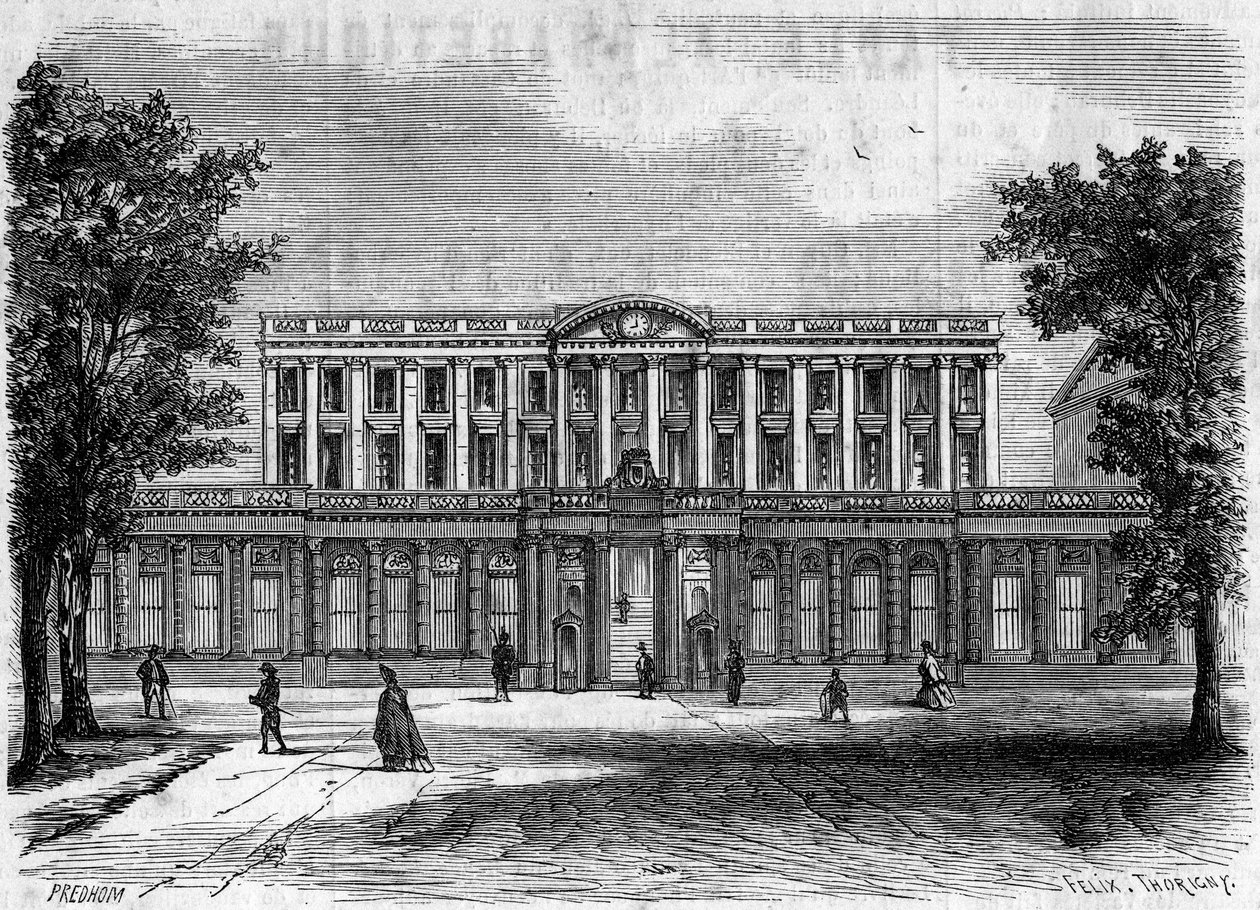 XVIII-wieczna architektura: widok zewnętrzny ratusza w Bordeaux, Gironde (33) autorstwa French School