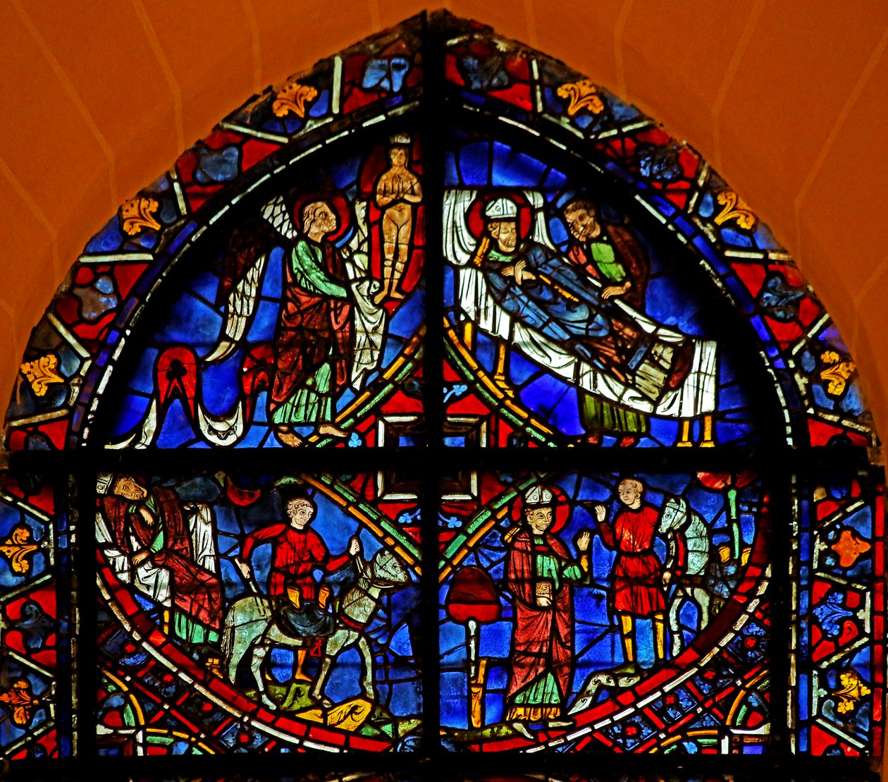 4 panele z okna St Germain (w29b) autorstwa French School