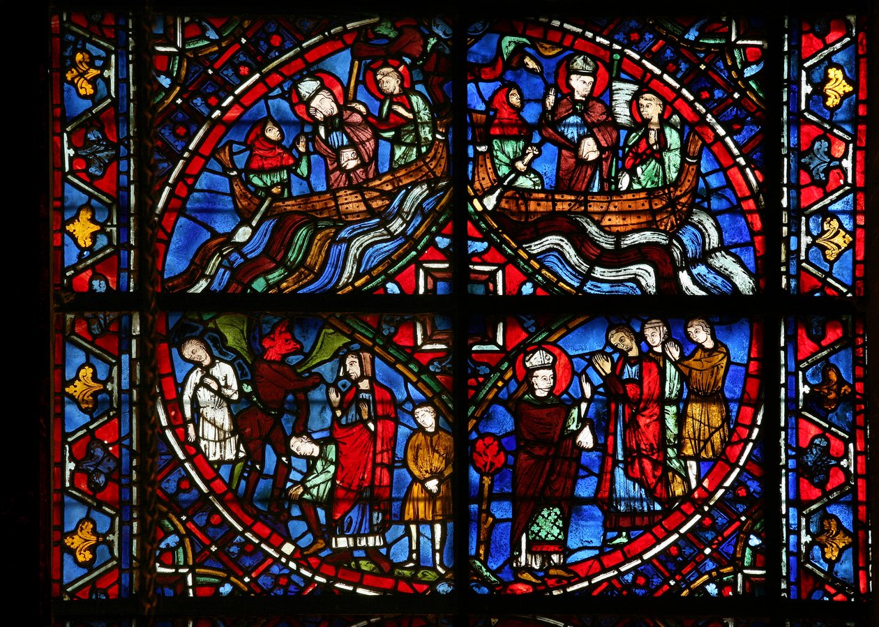 4 panele z okna St Germain (w29b) autorstwa French School