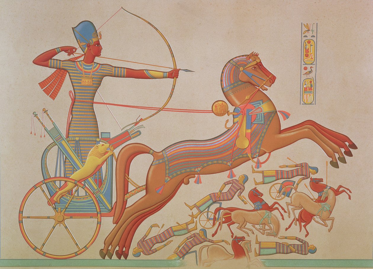 746.c.1. & f.8 Walka Ramzesa-Miamouna przeciwko Khetas na granicach Orontes, z „Histoire de L