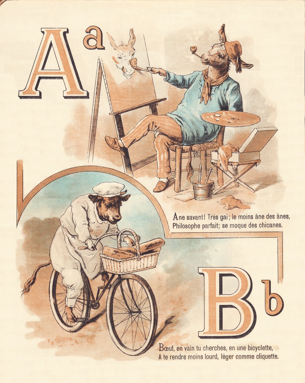 A B: Zwierzę, artysta, wołowina, piekarz autorstwa French School