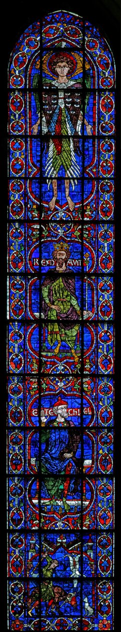 Cherubin, Dawid, Ezechiel i rzeźnicy-dawcy (w103) autorstwa French School