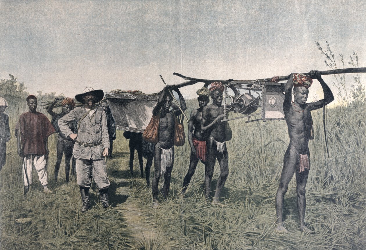 Konwój w misji Marchand w 1898, z Le Petit Journal, 1899 autorstwa French School