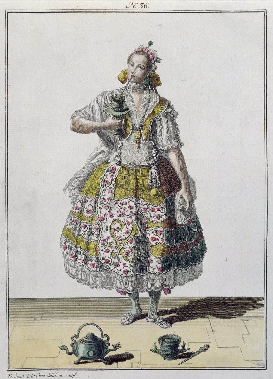 Kreolska dama z Limy, Peru (kolor grawerowany) autorstwa French School