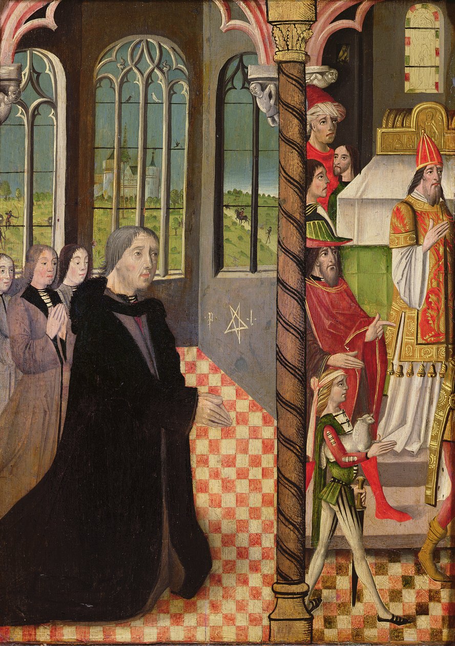 Dawca z trzema córkami i ofiara Joachima, 1485-95 autorstwa French School