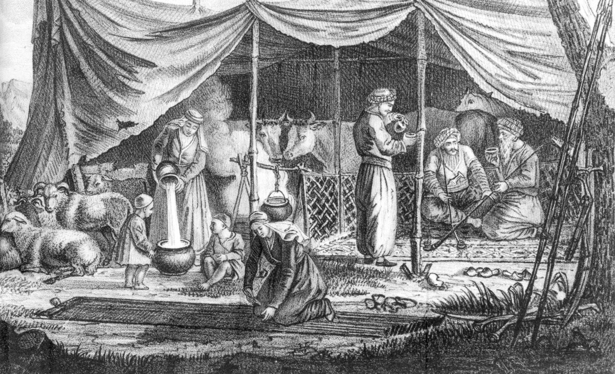 A Family of Kurdish Nomads, z Voyage en Perse Gasparda Drouville