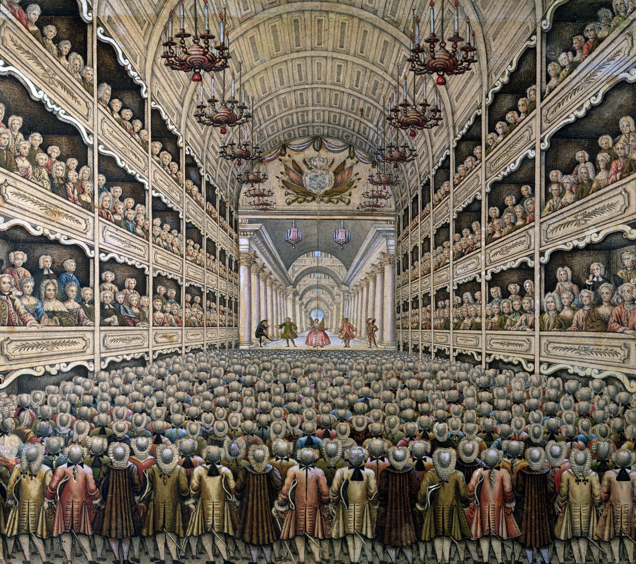 Teatr francuski (kolor grawerowany) autorstwa French School