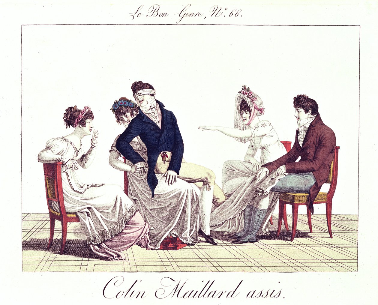 Gra Colina-Maillarda (Blind Mans Buff), ok. 1810-20 autorstwa French School