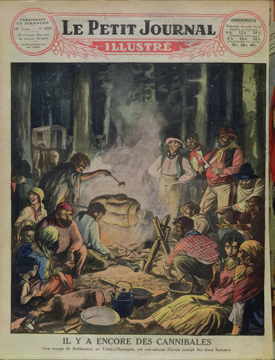 Grupa Cyganów kanibalistycznych w Czechosłowacji, z Le Petit Journal, 1927 autorstwa French School