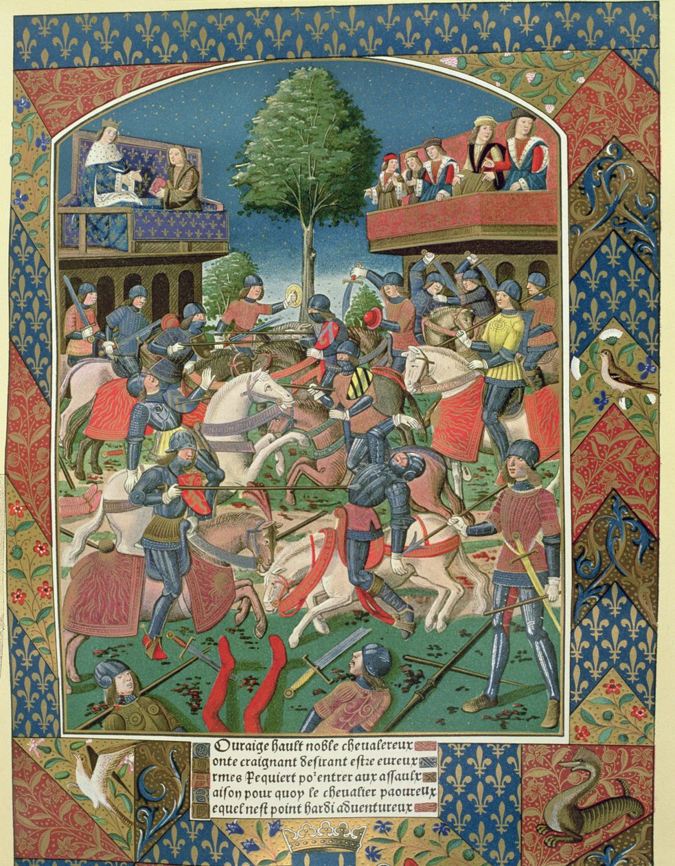 Turniej Rycerski z „Lancelot du Lac”, druk Antoine Verard (1485-1512) autorstwa French School