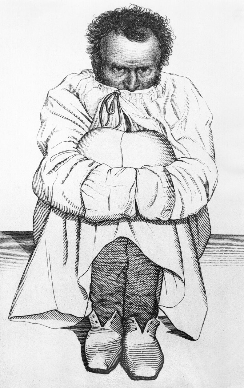 Szalony człowiek, ilustracja z książki Jeana Etienne Dominique Esquirola (1772-1840) autorstwa French School