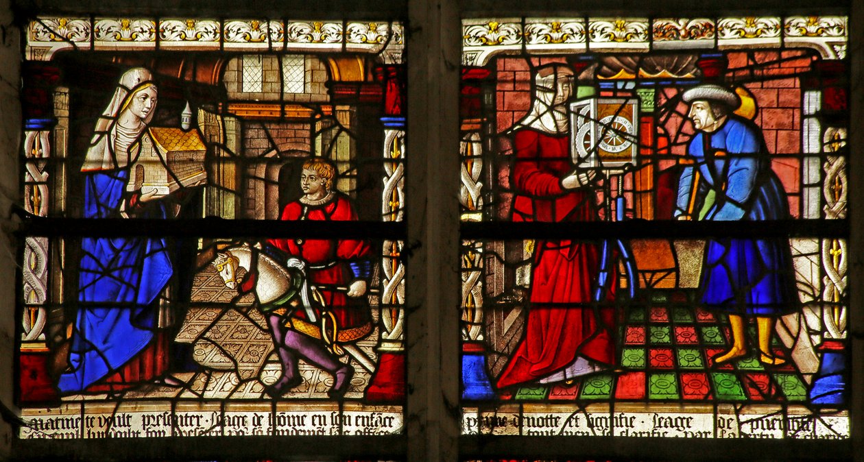 Cud Marii Panny (l); Zwiastowanie (r) autorstwa French School