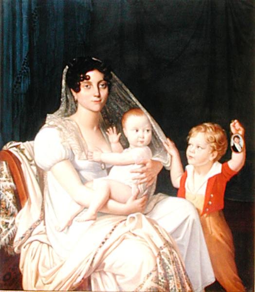 Matka i jej dzieci, ok. 1808 (olej na płótnie) autorstwa French School