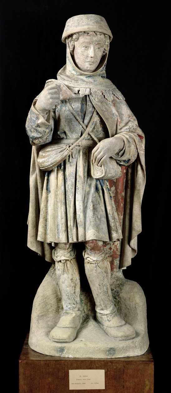Chłop, ok. 1500 (kamień polichromowany) autorstwa French School