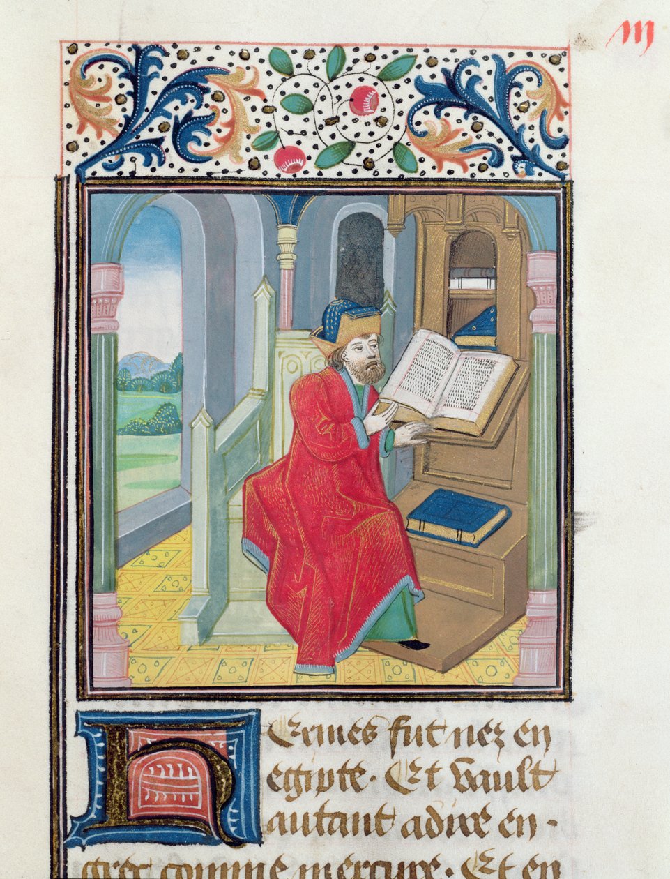 Filozof, prawdopodobnie Hermes Trismegistus, z Histoire des Philosophes, koniec XV wieku autorstwa French School