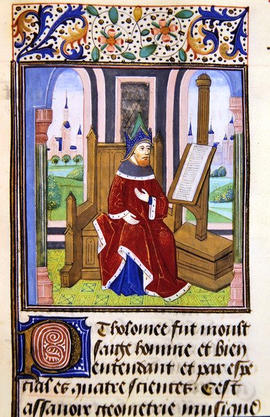 Filozof, być może Pilofuncjusz, z Histoire des Philosophes, koniec XV wieku (vellum) autorstwa French School