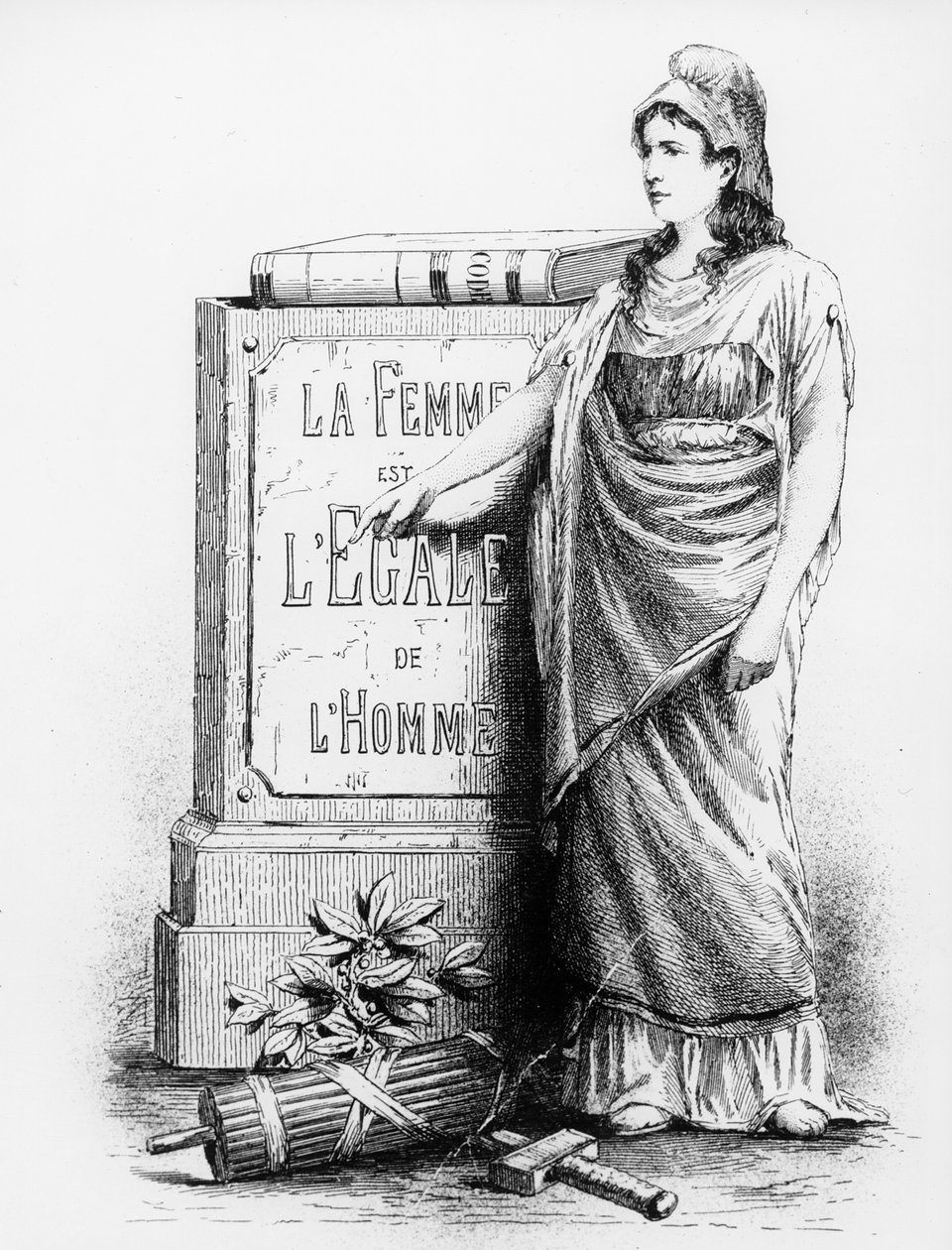 Kobieta równa się mężczyźnie, wydrukowana przez Lemercier & Co., Paryż, 1881 autorstwa French School