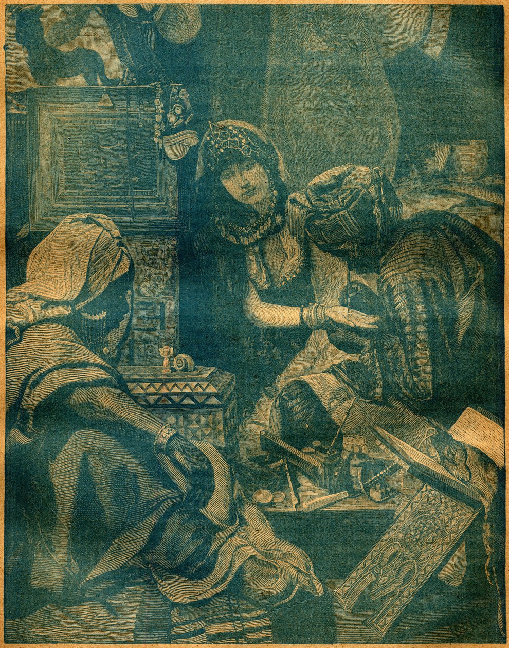 Bazar w Lahore w Indiach. Grawer w „La Terre Illustree” nr 94 z 25 sierpnia 1892 r. autorstwa French School