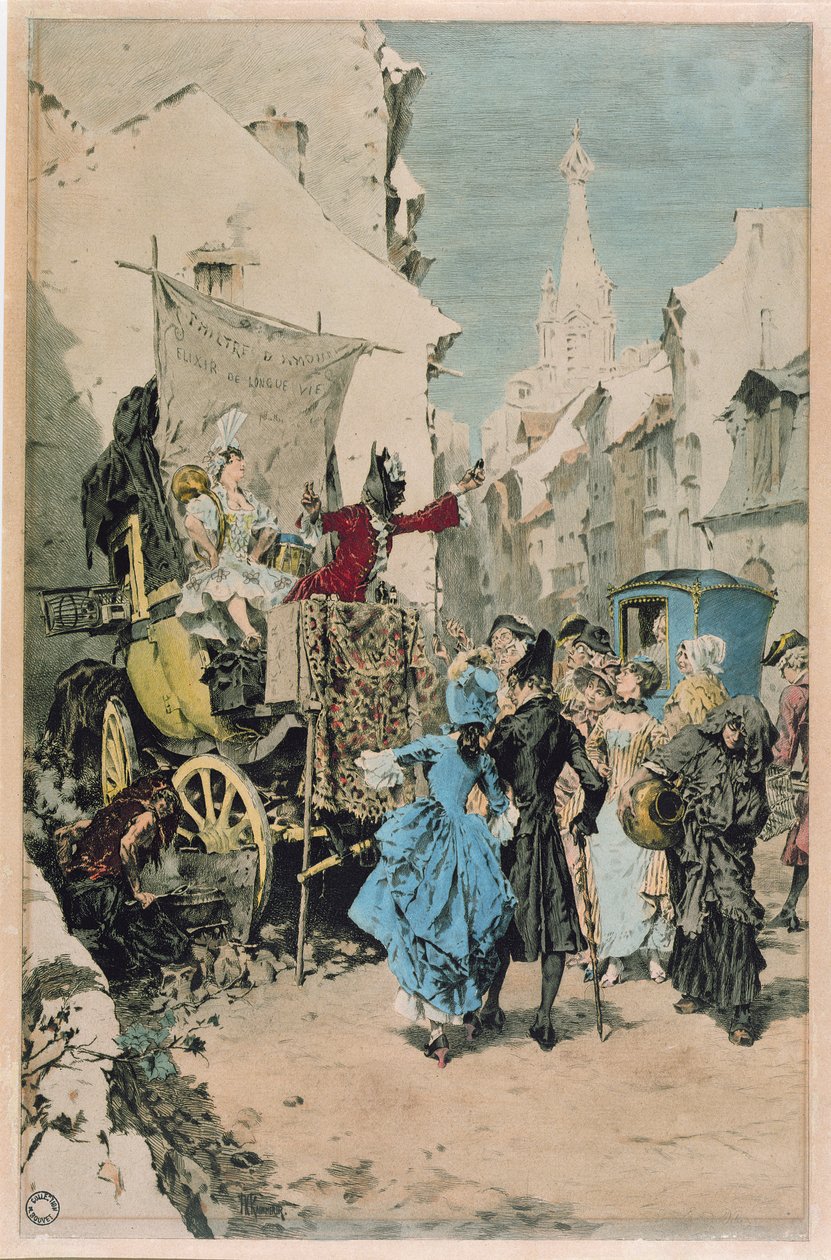Szarlatan sprzedający eliksir młodości, XVIII-XIX w. autorstwa French School