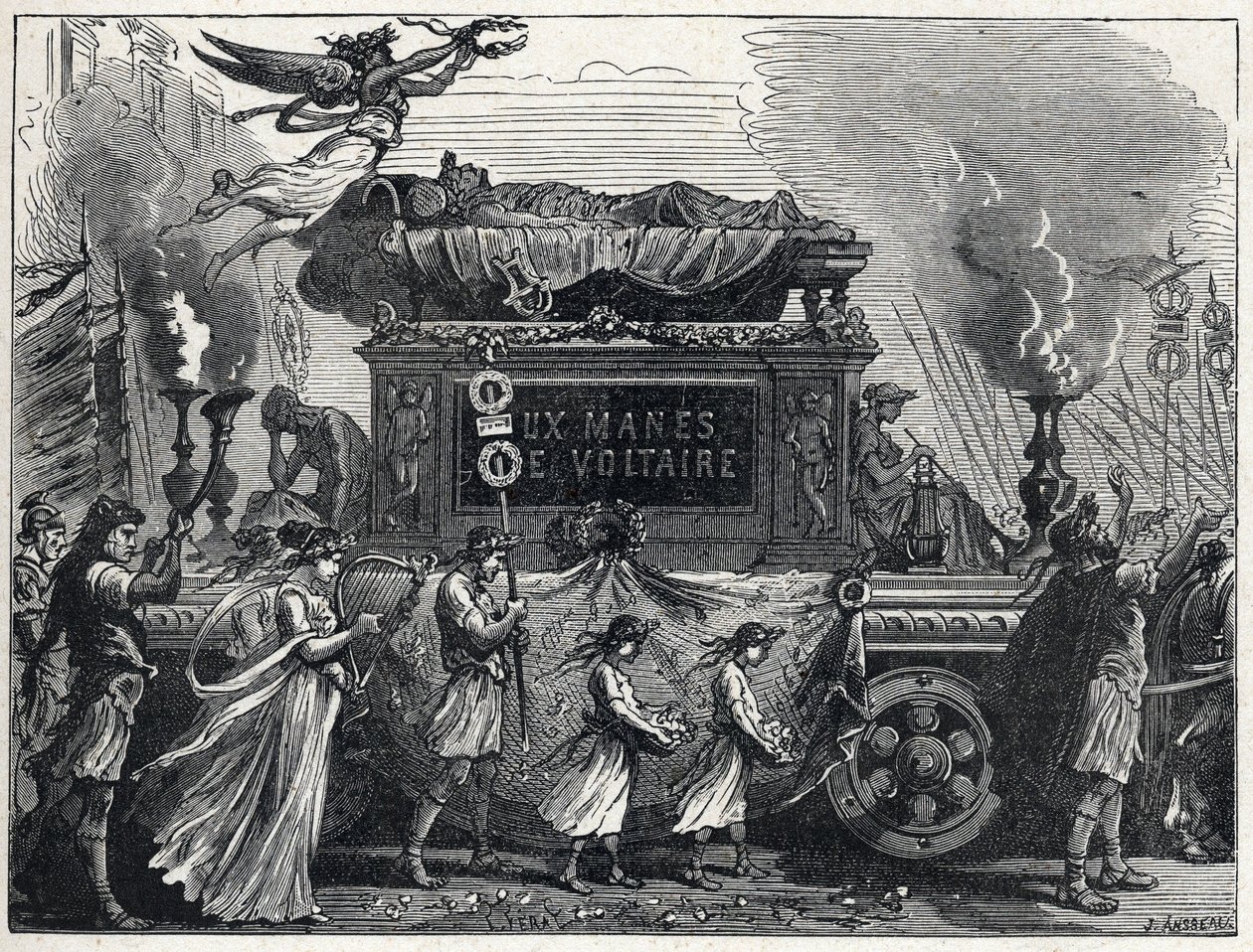 Czołg funebre niosący ciało Voltaire