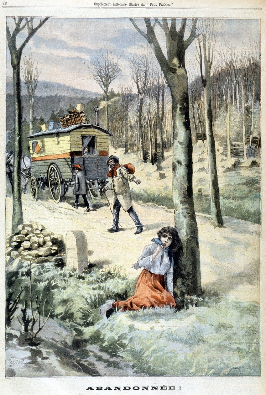 Cyganka porzucona przez rodzinę - w „Le Petite Parisien” z 15.03.1903. autorstwa French School