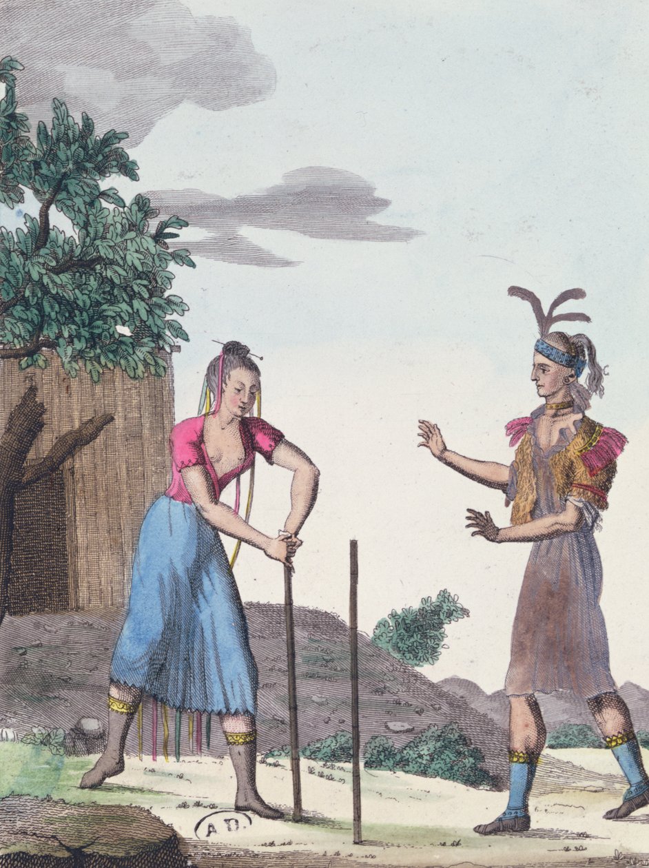 Ceremonia ślubna z Indianami Creek, c.1811 autorstwa French School