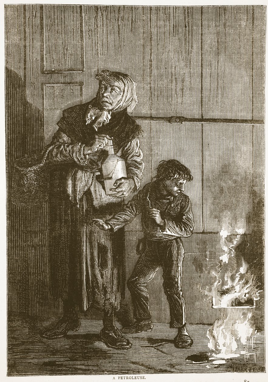 Petroleuse, kwiecień 1871, ilustracja z Cassells History of the War between France and Germany, 1870-1871 autorstwa French School