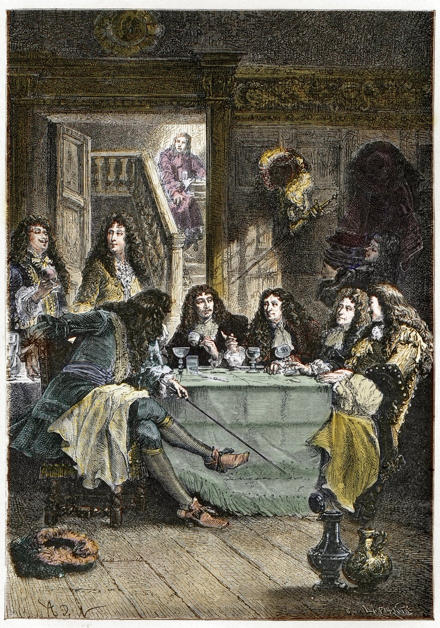 Salon (kabaret) skupiający francuskich pisarzy Jeana de La Fontaine (1621-1695), Nicolasa Boileau-Despreaux (Boileau Despreaux) (1636-1711), dramaturga Jeana Baptiste Poquelina dit Moliere (1622-1673) i poetę Jeana Racine