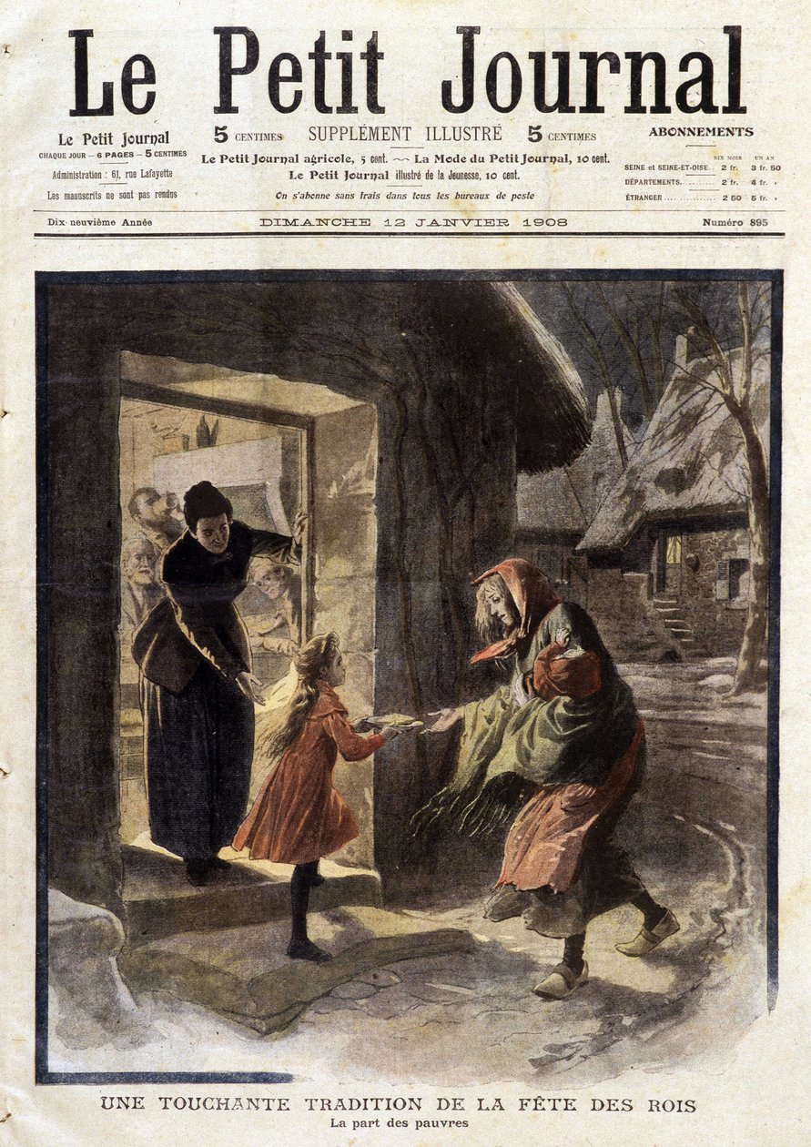 Wzruszająca tradycja święta królów: udział ubogich - w „Le Petit Journal” z 12.01.1908 r. (rycina) autorstwa French School