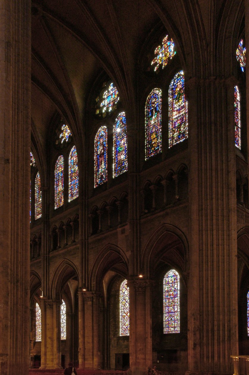 Widok na północną stronę okien clerestory nawy autorstwa French School